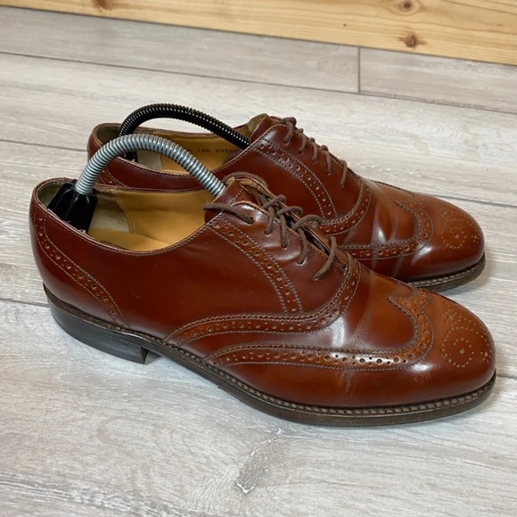 Barker Oxford Brogue Shoes Lace Up Brown UK 8 G - Picture 3 of 9